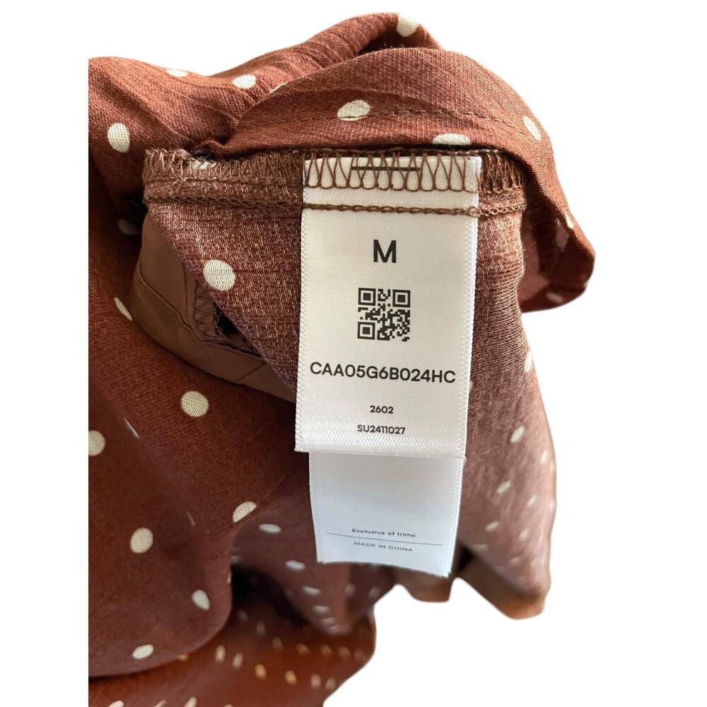 CUPSHE Polka Dot Ruched Brown Mini Dress NWT Size Medium - Picture 7 of 7